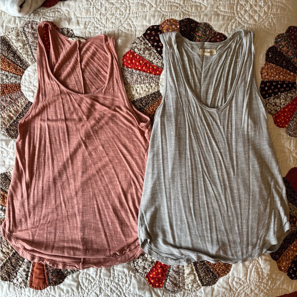 Set 2 Madewell racer back tanks